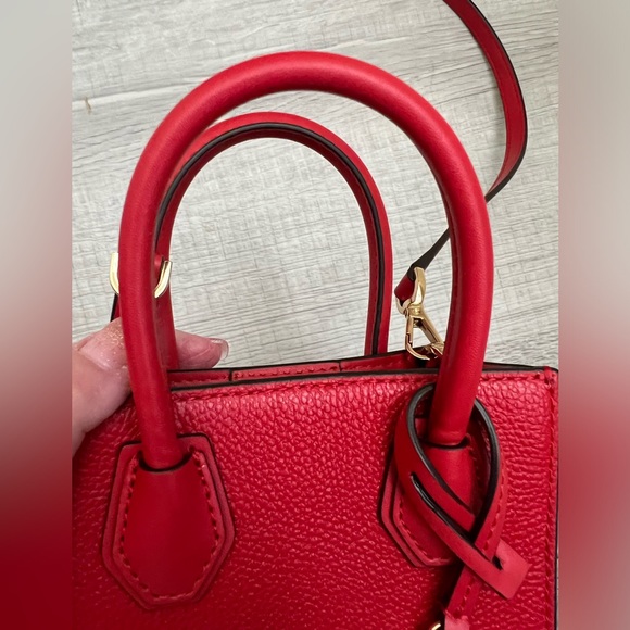 EUC MK Red Leather Mini Crossbody Bag - Picture 9 of 16
